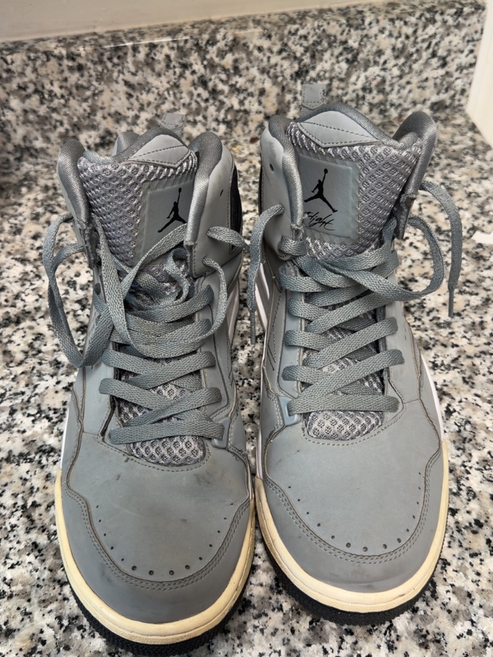 Jordan SC-1 High Top Cool Grey Flight Sneakers Size 12M